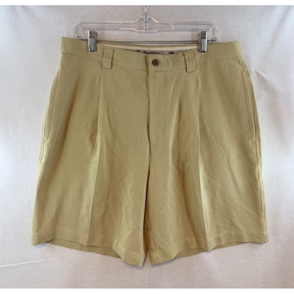 Tommy Bahama Other - Tommy Bahama Relax Shorts Mens 100% Silk Pleated Khaki Chino Summer, Size 35